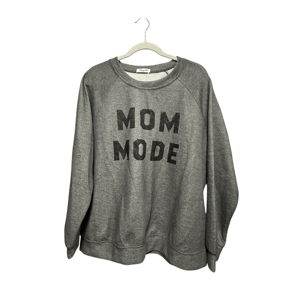 Blooming Jelly Women's XXL Sweatshirt Gray "MOM MODE" Cozy‎ Pullover NWT Mother